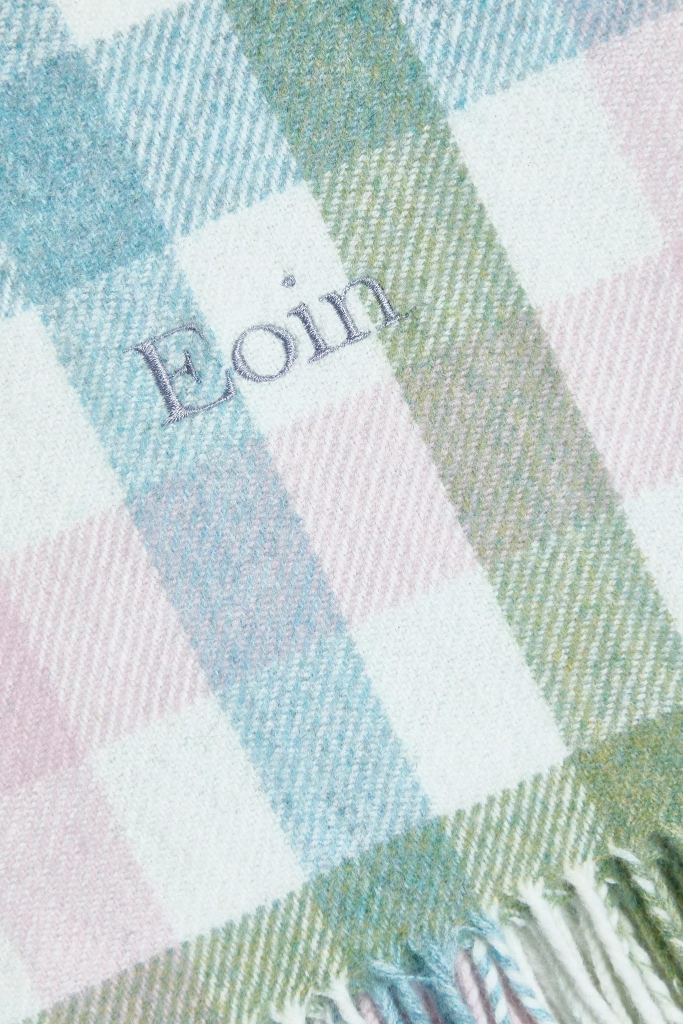 Foxford Pink Check Lambswool Baby Blanket - Image 5