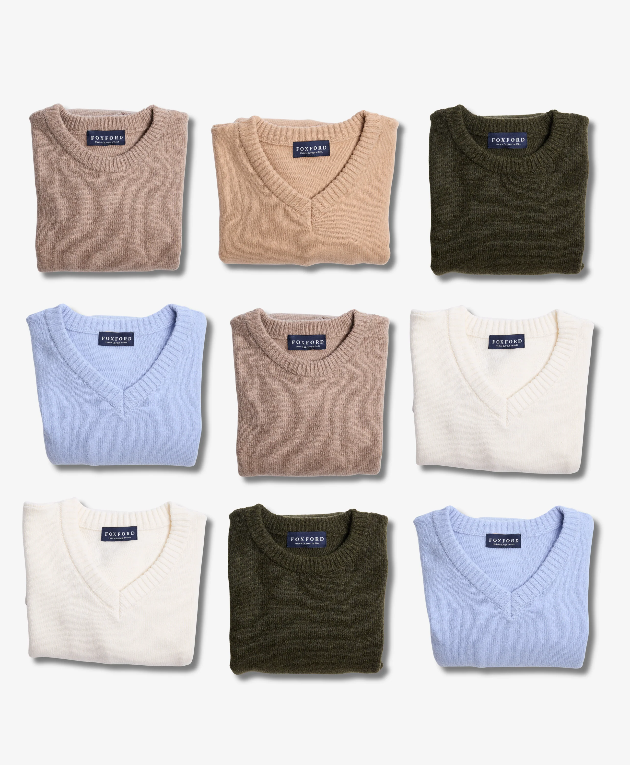 Foxford Classic Natural Lambswool V-Neck - Image 4