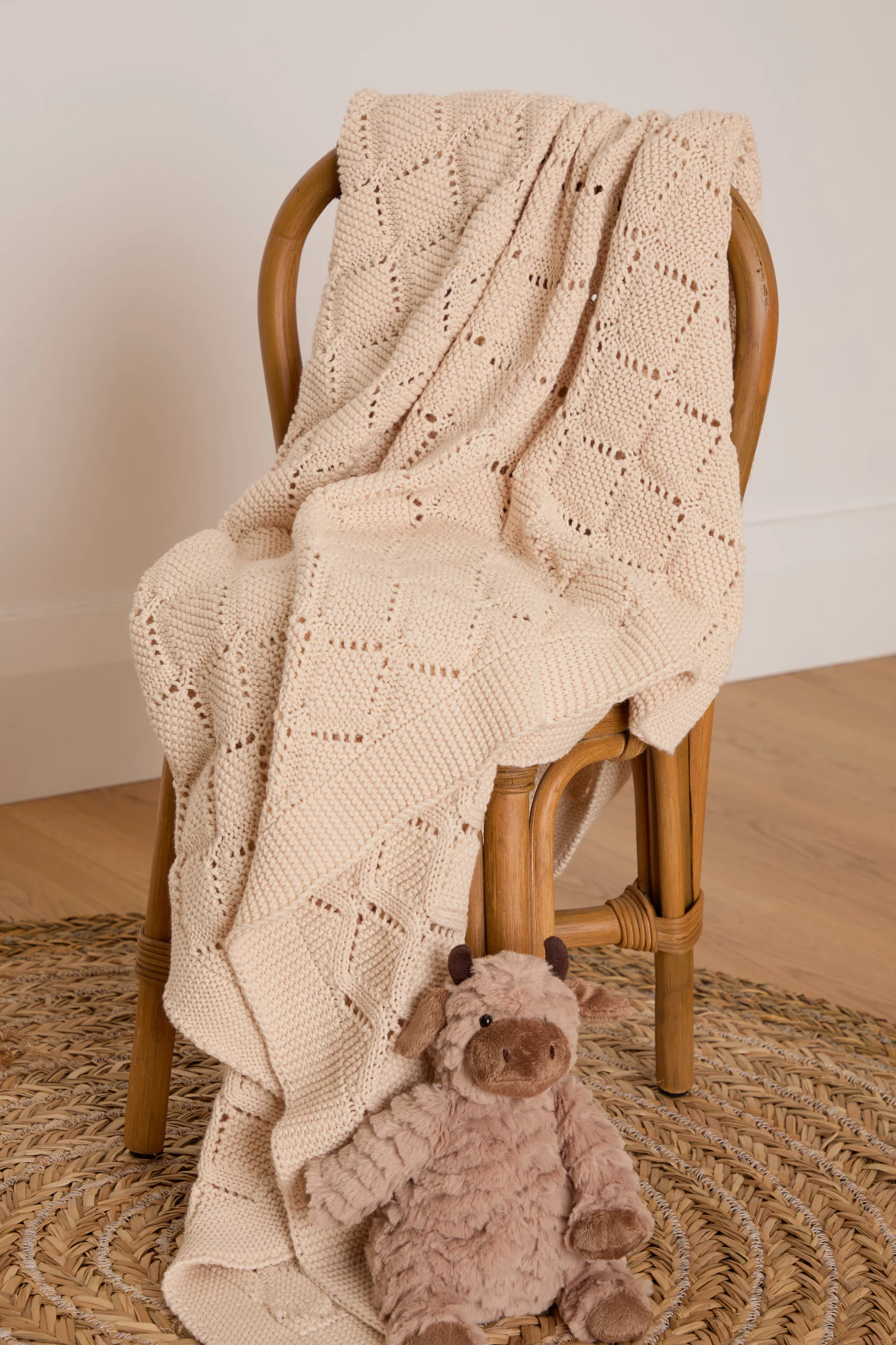 Foxford Cotton Baby Blanket - Cream - Image 11