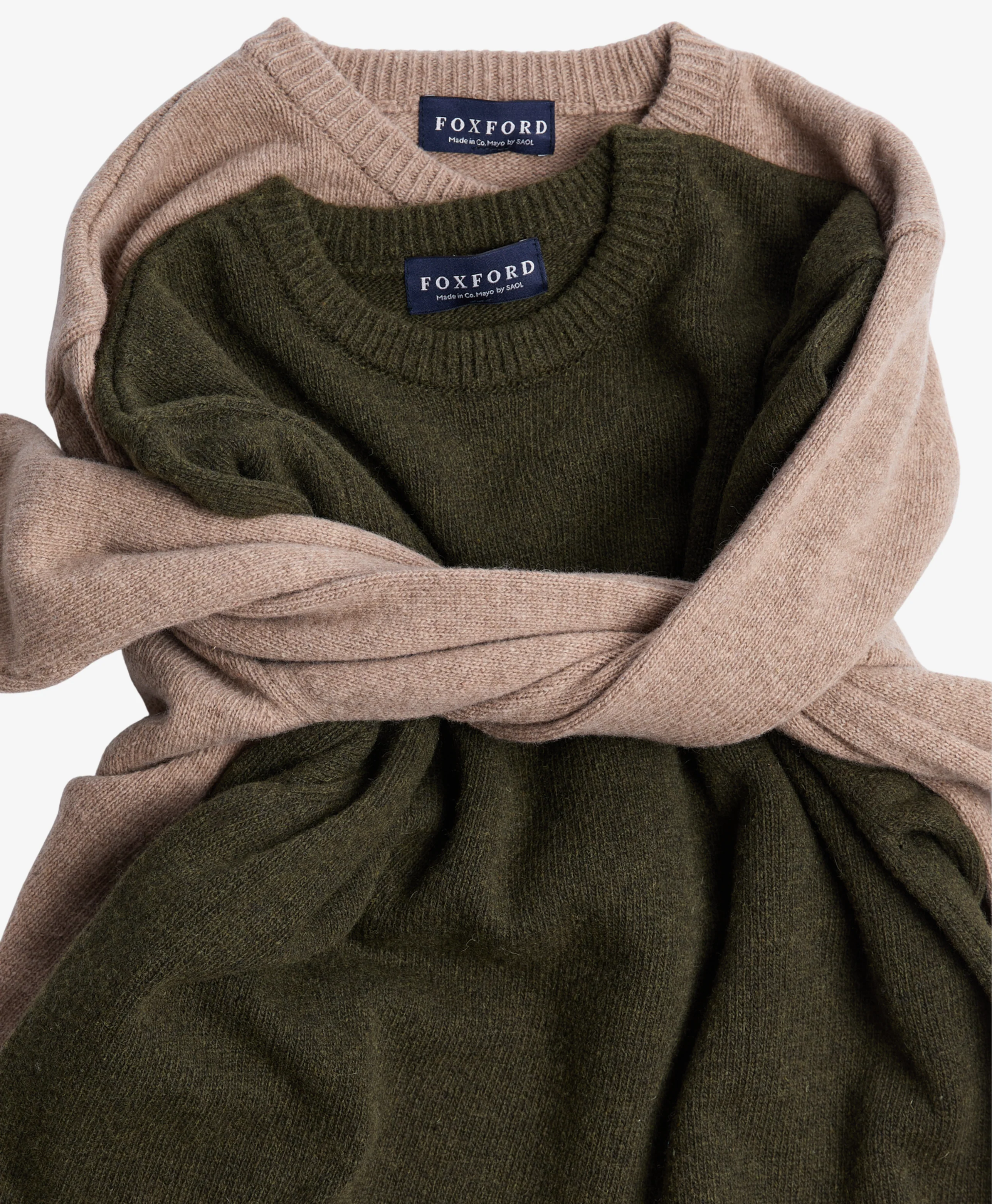Foxford Dark Green Lambswool Round Neck - Image 4
